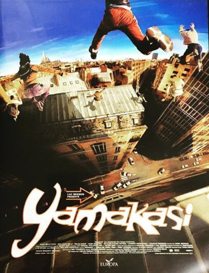 Affiche du film Yamakasi, sorti en 2001, consacré aux fondateurs de l'Art du Déplacement